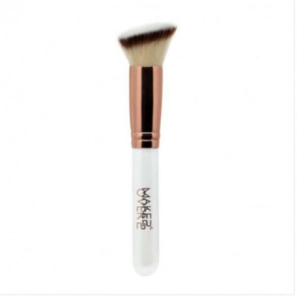 Makeover22 Beveled Blending Makeup Brush Synthetic Bristles White Rose Gold Beige 02
