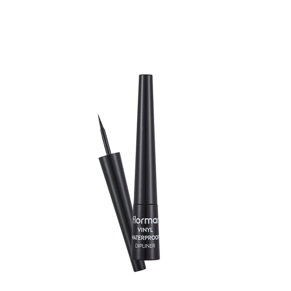 Flormar Dipliner Waterproof Vinyl Liquid Eyeliner Vitamin E Jojoba Oil Black