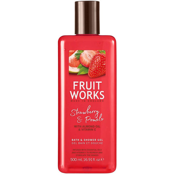 Fruit Works Strawberry & Pomelo Shower Gel Fruity Fragrance 500ml