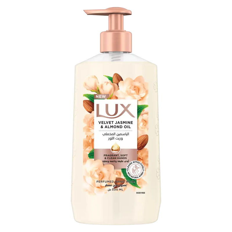 Lux Velvet Touch Hand Wash Liquid Soap Jasmine & Almond Oil 500ml