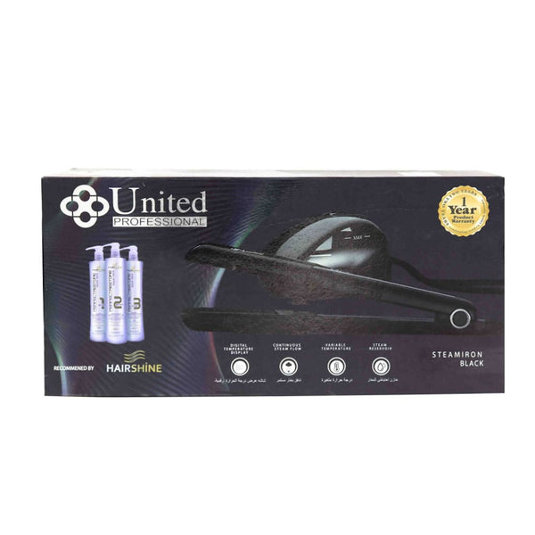 United Professional UN-M6 Steam Hair Straightener Ceramic Plates 130W Adjustable Temperature