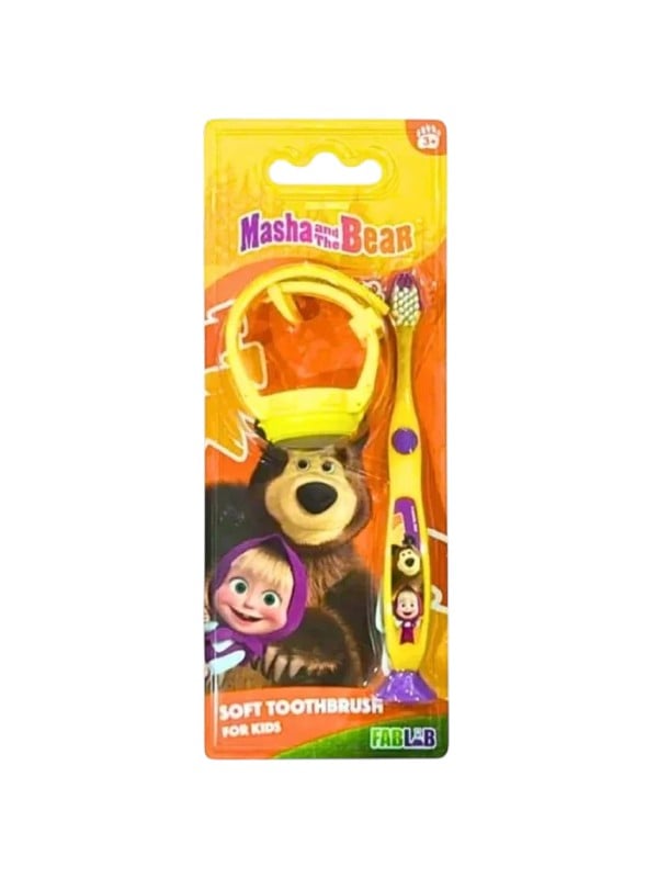 Fab Lab Children's Soft Toothbrush with Light-Up Masha & Bear Timer, Assorted Colors