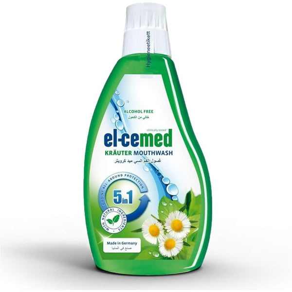 El-Cemed Krauter Mouthwash Alcohol-Free Fluoride Botanical Formula 500 ml