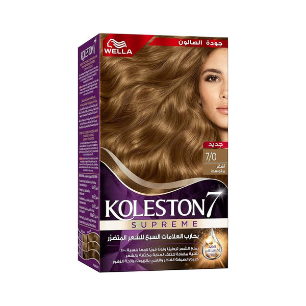 Koleston Color Cream Hair Dye Kit 7/0 Medium Blonde Nourishing Formula Single-Use