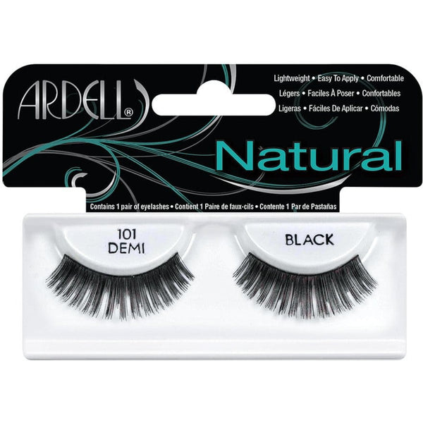 Ardell Natural Eyelashes 101 Demi Black, Lightweight Reusable 1 Pair