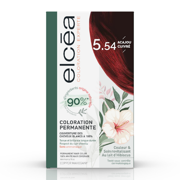 Noreva Elcea Permanent Hair Color 5.54 Copper Mahogany Hibiscus Milk Ammonia-Free