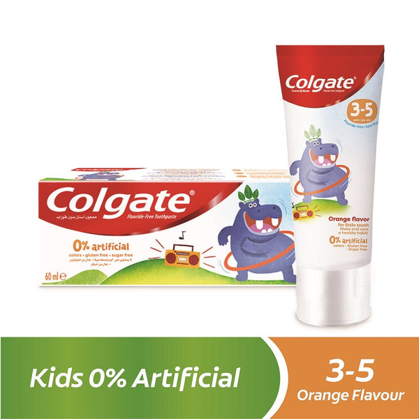 Colgate Kids Fluoride-Free Toothpaste Arginine Orange Mint Flavor Ages 3-5, 60 ml
