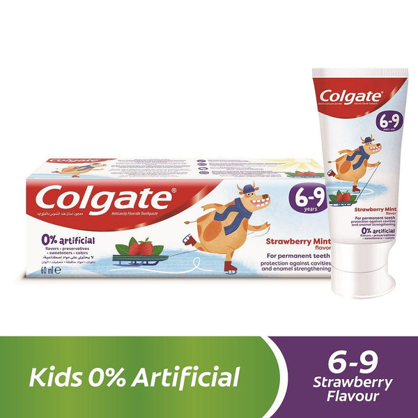 Colgate Kids Toothpaste Strawberry Mint 1000 ppm Fluoride Ages 6-9, 60 ml