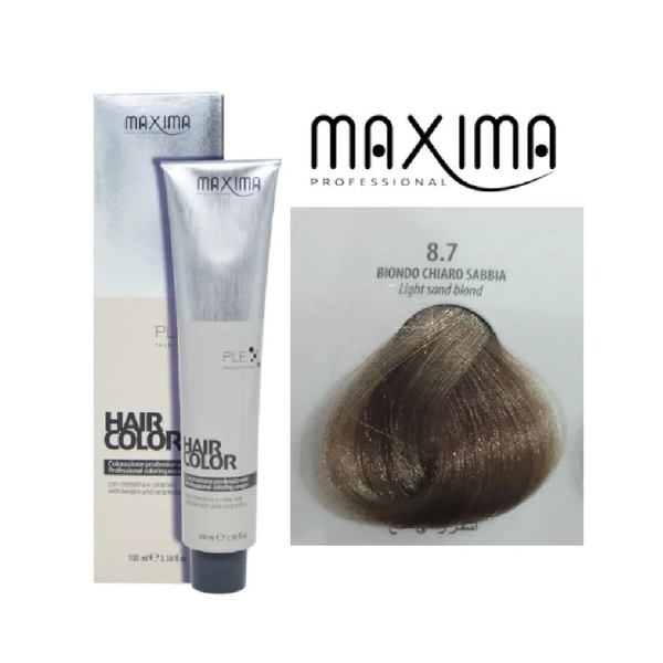 MAXIMA Permanent Hair Dye Light Sand Blonde 8.7 Hair Colour 100 ml