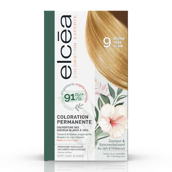 Noreva Elcea Permanent Hair Color 9 Very Light Blonde Hibiscus Milk Ammonia-Free