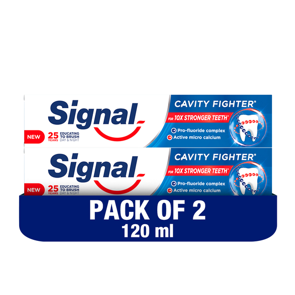 Signal Fluoride Toothpaste Pro-Fluoride Complex Active Micro-Calcium 120ml x 2