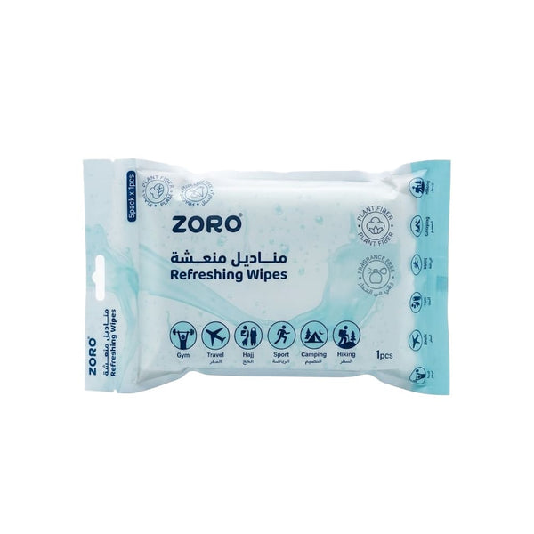 Zoro Refreshing Moisture Wipes Personal Hygiene Wipes, 5 Pieces
