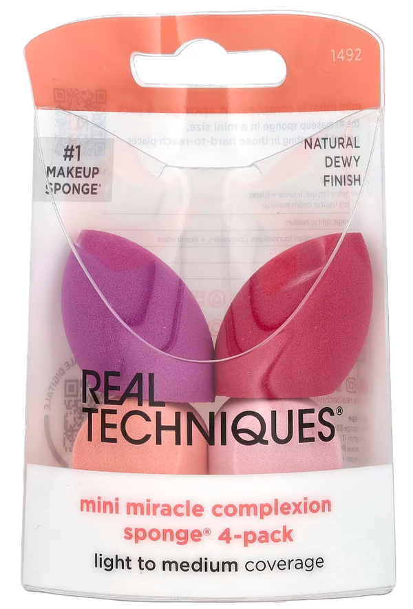 Real Techniques Mini Miracle Complexion Makeup Sponge Set, 4 Pieces