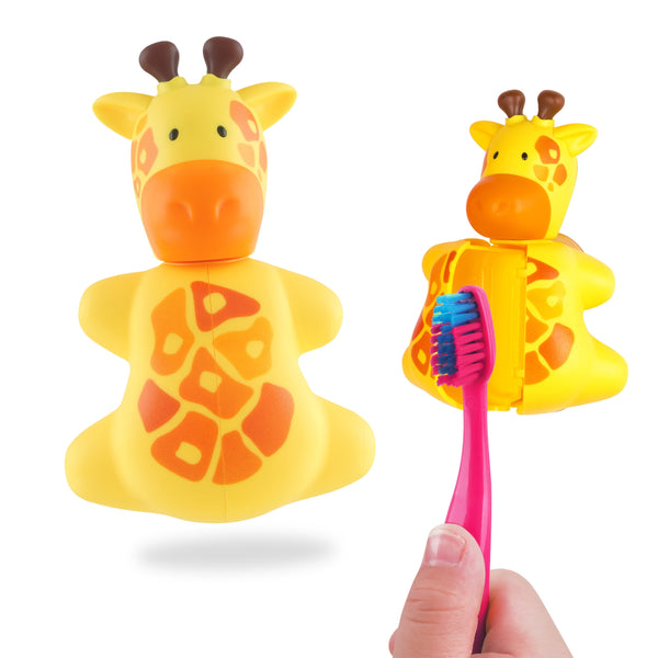 Flipper Giraffe Toothbrush Cover with Suction Cup, Ventilated BPA-Free Design