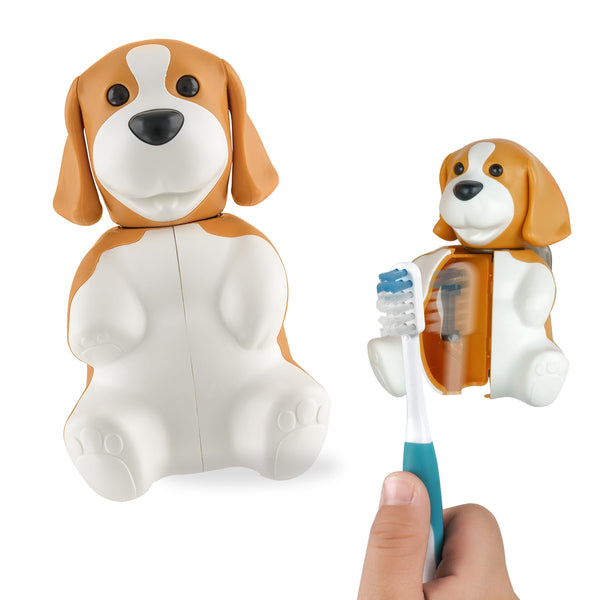 Flipper Fun Animal Beagle Toothbrush Cover with One-Touch Mechanism