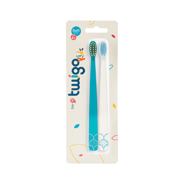 Flipper Twigo Kids Toothbrushes Soft Bristle Blue and White