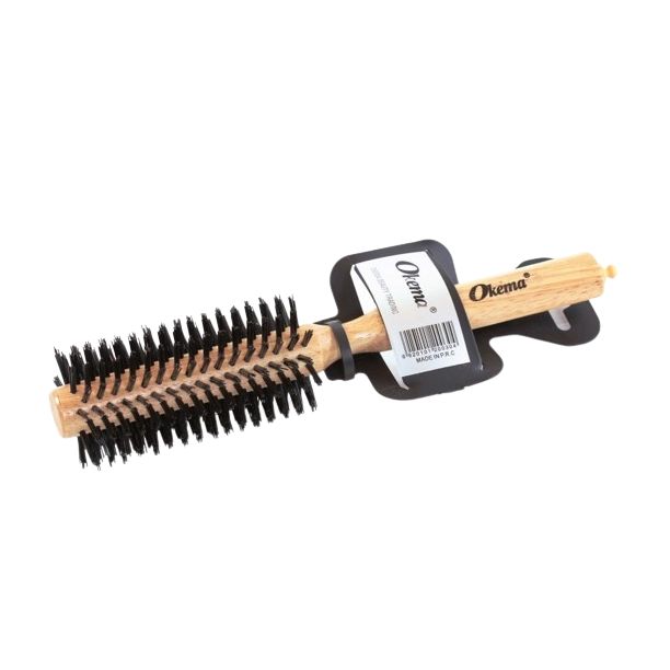 Okema Round Wooden Hair Brush 1134 for Hair Styling and Detangling