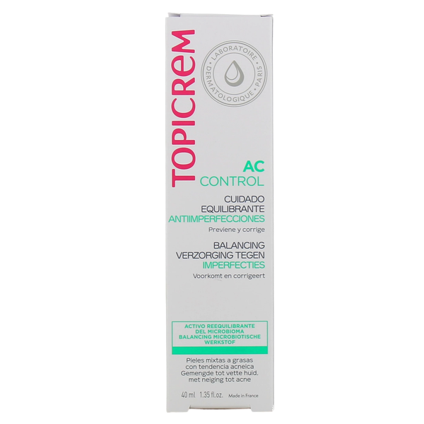 Topicrem AC Control Balancing Care, Soothing Moisturizer for Oily and Sensitive Skin