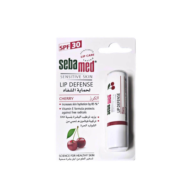 Sebamed Lip Defense Cherry Lip Balm SPF30 Jojoba Oil Vitamin E 4.8 g