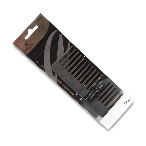 Accez Carbon Wide-Tooth Hair Comb Heat Resistant Anti-Static 1 Piece