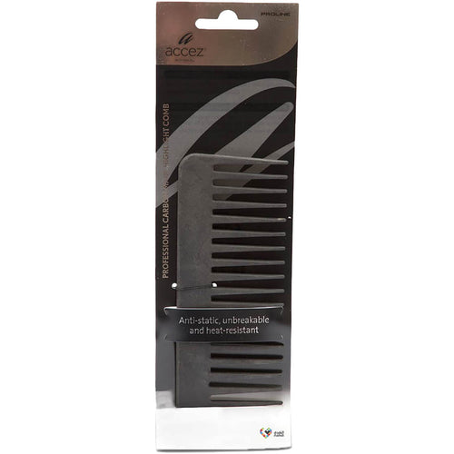 Accez Carbon Wide-Tooth Hair Comb Heat Resistant Anti-Static 1 Piece
