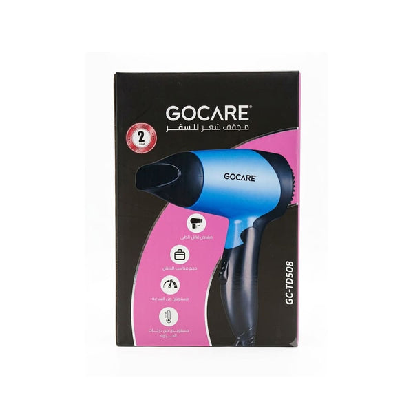 GoCare GC-TD508 Travel Hair Dryer Compact 1200W Black and White