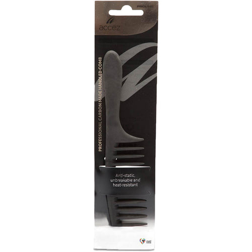Accez Carbon Handle Comb Wide-Tooth Heat-Resistant Detangling Comb, 1 Piece