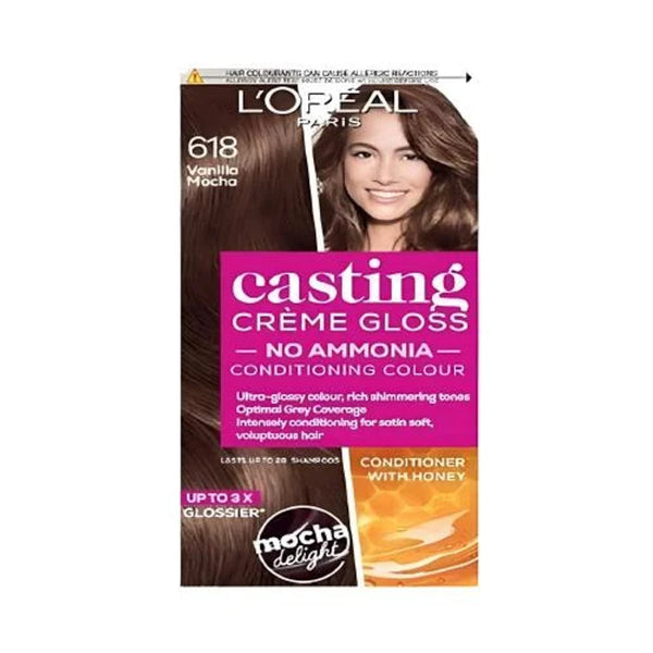 L'Oreal Paris Casting 618 Vanilla Mocha Ammonia-Free Conditioning Hair Color with Honey Extract