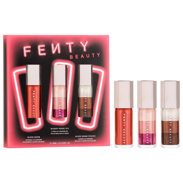 Fenty Beauty Glossy Posse Lip Gloss Set, Lightweight Glossy Finish