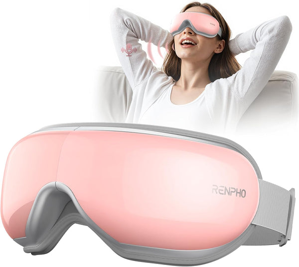Renpho Eyeris 1 Eye Massager Heated Bluetooth Voice Control Pink