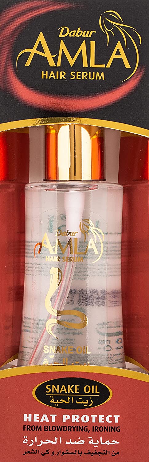 Dabur Amla Snake Oil Heat Protect Serum, Lightweight Hair Oil, Amla Essential Oils, 50 ml