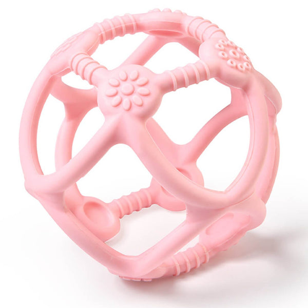 Luqu Silicone Teether Ball Soft Pink Food-Grade Silicone