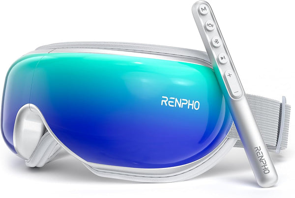 Renpho Eyeris 1 Eye Massager with Heat, Cooling, Compression, Bluetooth and Remote Control, Green