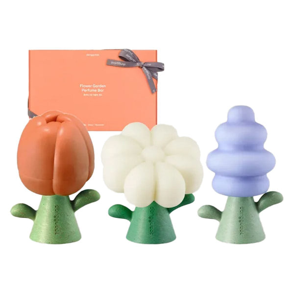 Donggubat Flower Scent Solid Perfume Bars Floral Set, Tulip Daisy Hyacinth, 3 Pieces