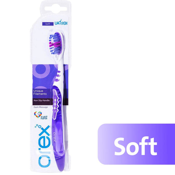 Orex Gum Massage Toothbrush with Soft Bristles and Non-Slip Handle