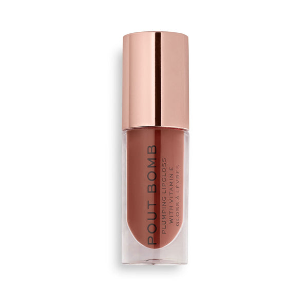Makeup Revolution Pout Bomb Plumping Gloss Ultra-Glossy Cookie Deep Nude