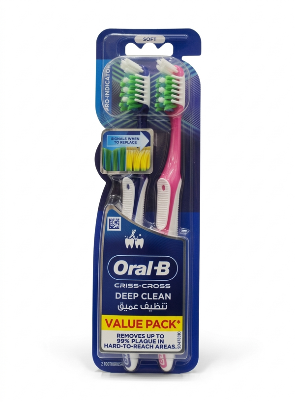 Oral-B Criss Cross Deep Clean Soft Bristle Toothbrush Value Pack