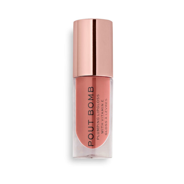 Makeup Revolution Pout Bomb Plumping Gloss Ultra-Glossy Kiss Nude