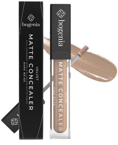 Bogenia Velvet Matte Concealer Creamy High-Coverage Dark Beige