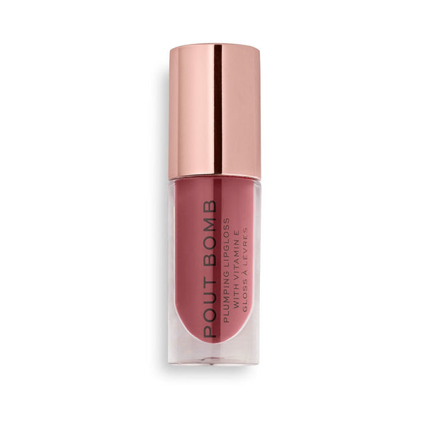 Makeup Revolution Pout Bomb Lip Gloss Liquid Ultra-Glossy Finish Dusty Pink