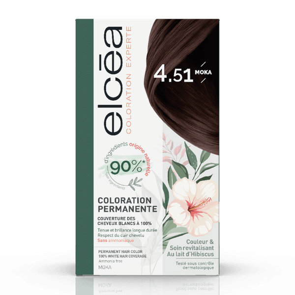Noreva Elcea Permanent Hair Color 4.51 Moka, Ammonia-Free with Hibiscus Milk