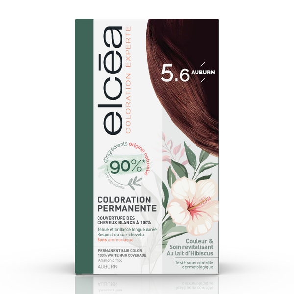 Noreva Elcea Permanent Hair Color 5.6 Auburn Hibiscus Milk Ammonia-Free