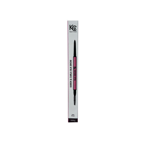 Karen & Carla Silk Brow Eyebrow Pencil Creamy Dark Brown with Spoolie