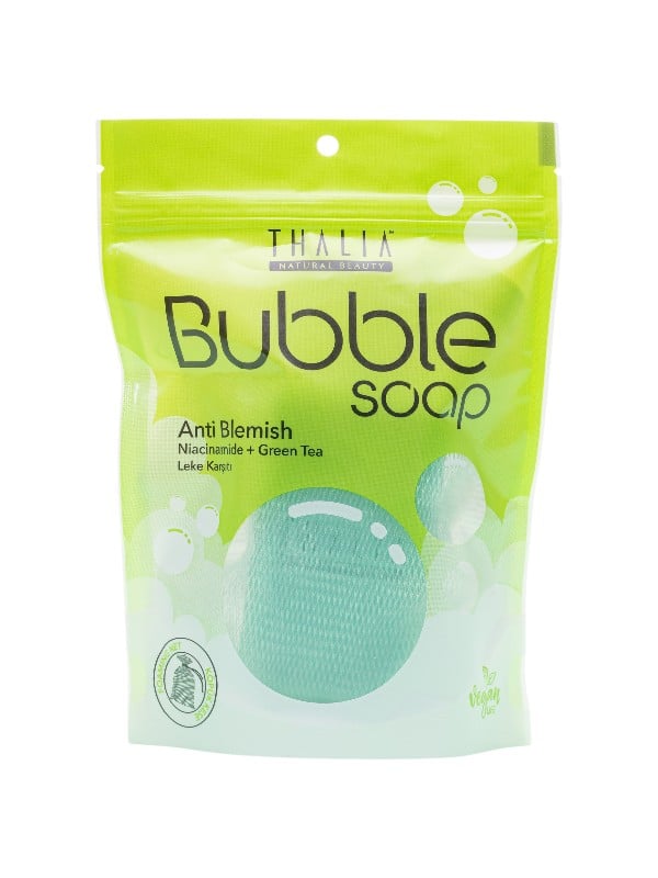 Thalia Bubble Body Soap Bar with Niacinamide and Green Tea, 140 g
