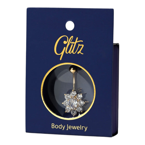 Glitz Body Ring Gold Crystal Spiral