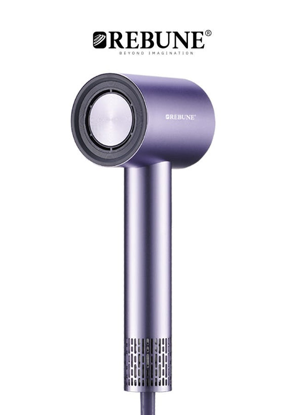 Rebune BLDC Hair Dryer 1600W Ionic Motor 2 Speeds 4 Temperatures Purple