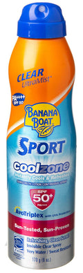 Banana Boat Sport Cool Zone Sunscreen Spray, Lightweight Clear Formula, Fresh Scent
