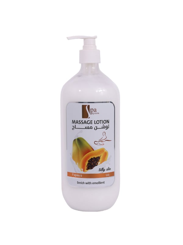 Spa System Papaya Massage Lotion, Smooth Hydrating Formula, Papaya Scent