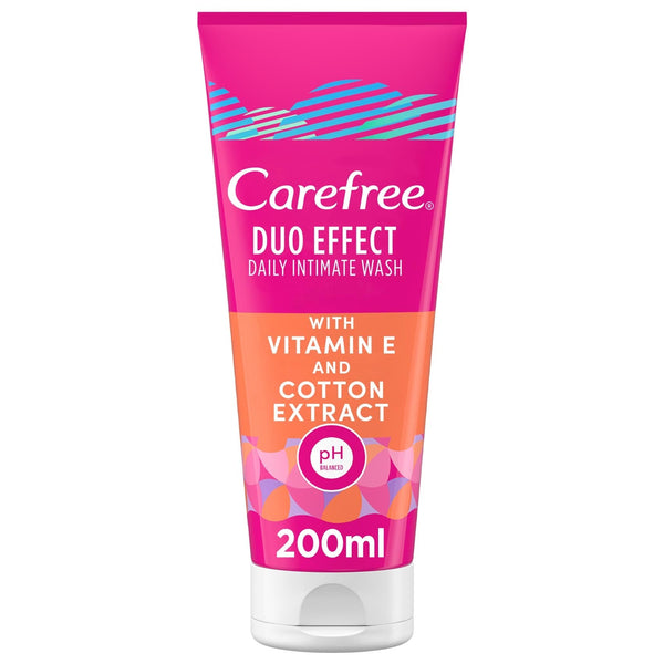 CAREFREE Duo Effect Daily Intimate Wash Vitamin E Cotton Extract 200ml