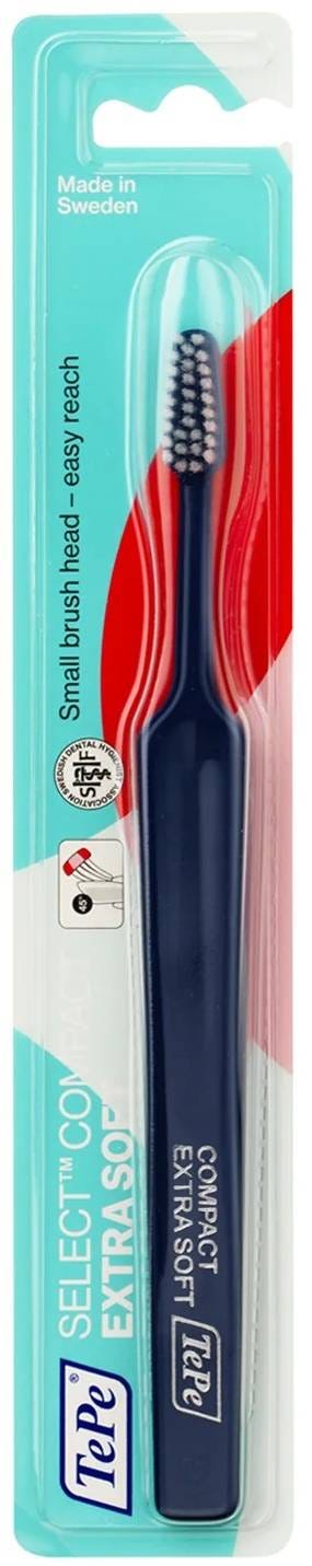 TePe Select Compact Ultra-Soft Toothbrush, Tapered Head, End-Rounded Bristles, 1 Piece